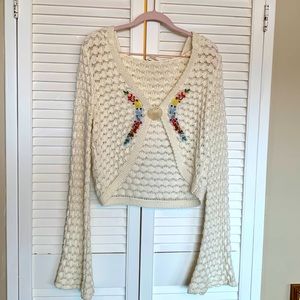 Free People Boho Crochet Sweater